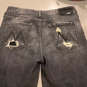 Mother Roller Crop Black Jeans